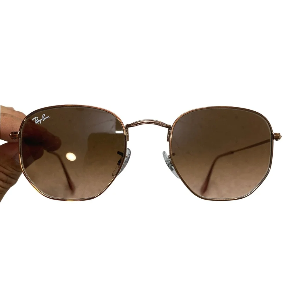 Ray-Ban RB3548-N Hexagonal Sunglasses Unisex 51mm Copper Flat Gradient Lenses